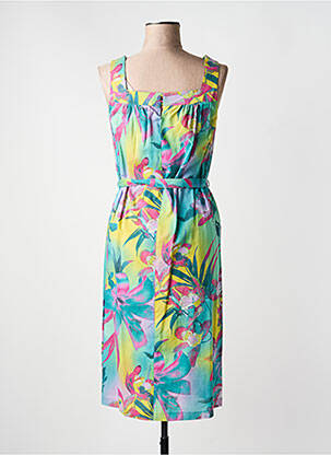 Rochie midi imprimeu floral fără mâneci verde LISA CHESNAY femeie