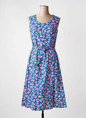 Rochie midi imprimeu floral fără mâneci albastru GUY DUBOUIS femeie