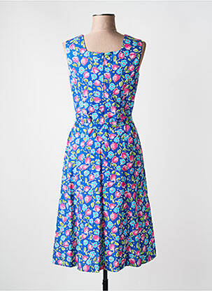 Rochie midi imprimeu floral fără mâneci albastru GUY DUBOUIS femeie