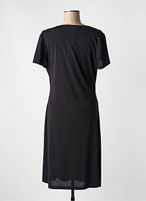 Rochie midi țesătură crep mâneci scurte negru EVALINKA femeie