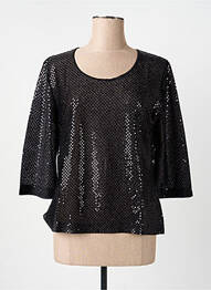 Top elasticitate mâneci 3/4 negru BIANCA femme