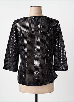 Top elasticitate mâneci 3/4 negru BIANCA femeie