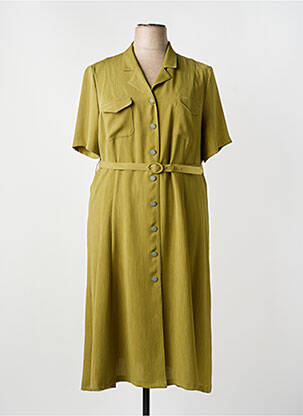 Rochie midi croială fluidă mâneci scurte verde GUY DUBOUIS femeie