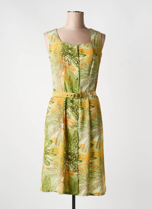 Rochie midi imprimeu floral fără mâneci verde GUY DUBOUIS femme
