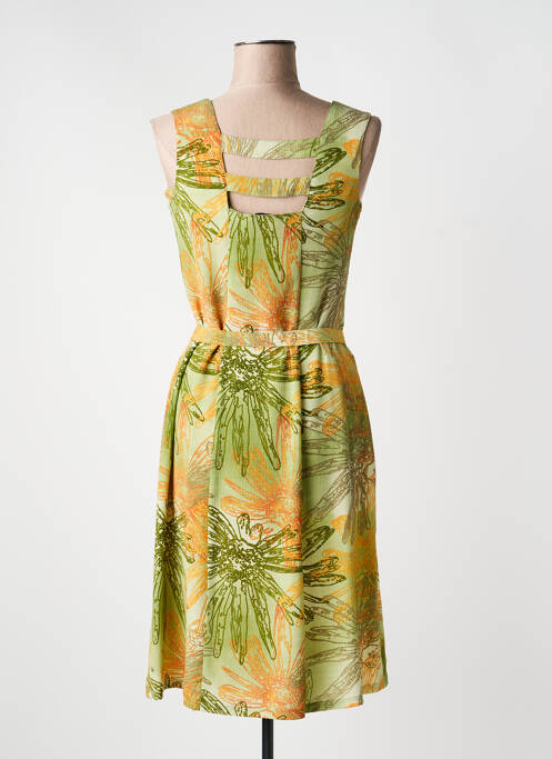 Rochie midi imprimeu floral fără mâneci verde GUY DUBOUIS femme