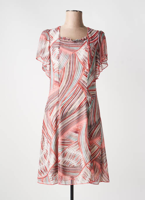 Rochie midi țesătură crep mâneci scurte portocaliu GUY DUBOUIS femme