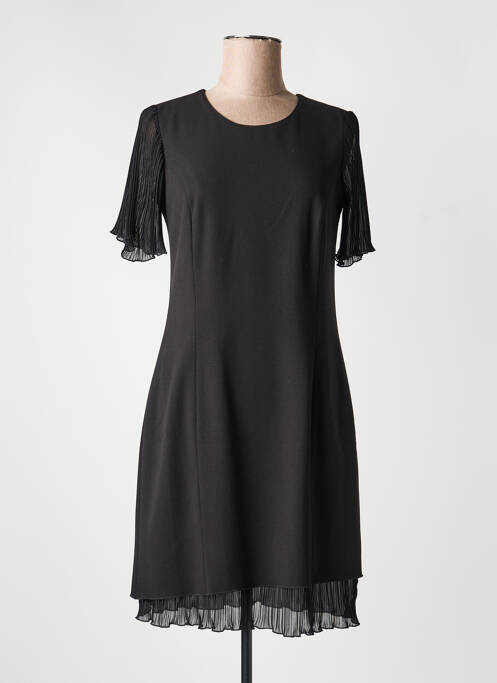 Rochie midi țesătură crep mâneci scurte negru GUY DUBOUIS femme