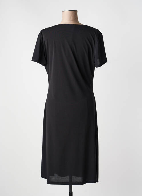 Rochie midi țesătură crep mâneci scurte negru EVALINKA femme