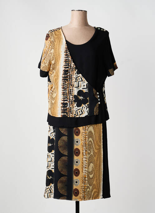 Set fustă închidere cu fermoar sub clapetă cu cârlig negru C.S CREATIONS femme