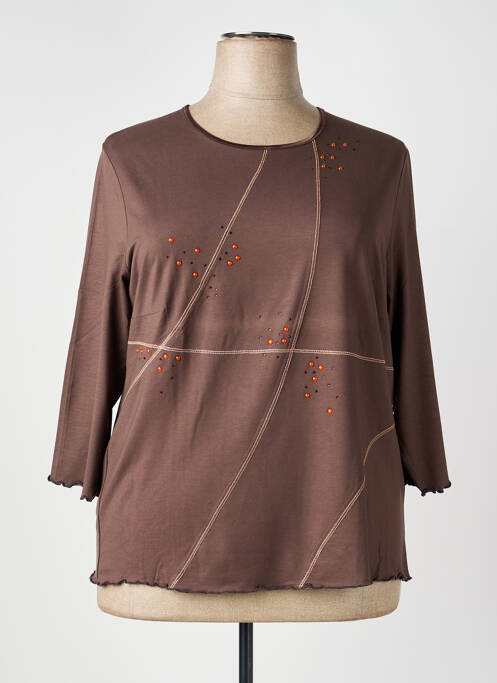 Tricou mâneci 3/4 mâneci 3/4 maro LUCIA femme