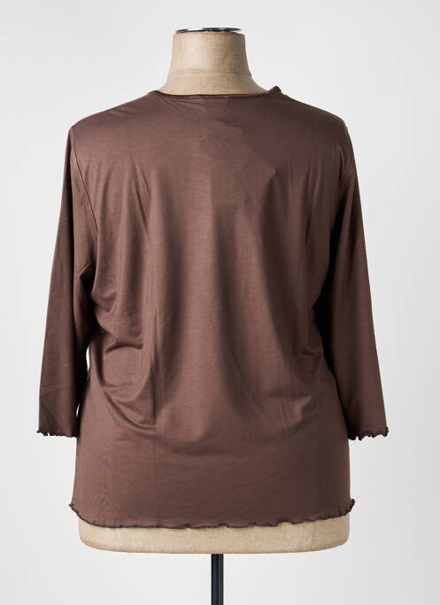 Tricou mâneci 3/4 mâneci 3/4 maro LUCIA femme