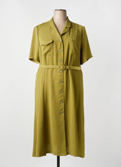 Rochie midi croială fluidă mâneci scurte verde GUY DUBOUIS femme