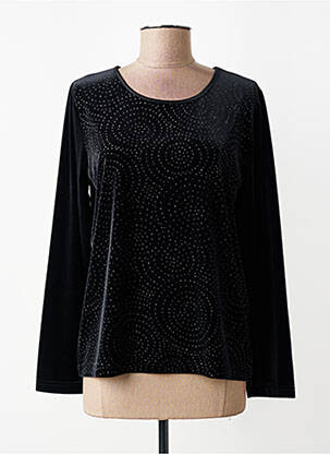 Top elasticitate mâneci lungi negru LUCIA femeie