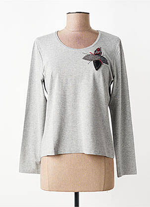 Tricou mâneci lungi mâneci lungi gri LUCIA femeie