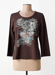 Tricou serigrafie mâneci 3/4 maro RABE femme