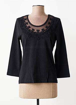 Tricou mâneci 3/4 mâneci 3/4 negru LUCIA femeie