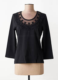 Tricou elasticitate mâneci 3/4 negru LUCIA femme