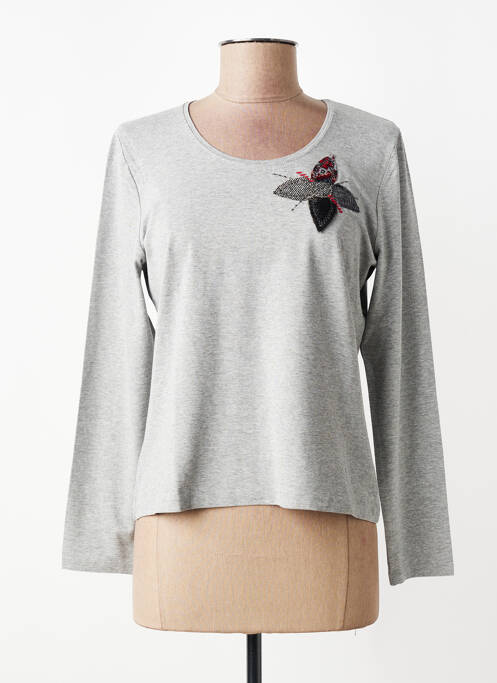 Tricou mâneci lungi mâneci lungi gri LUCIA femme