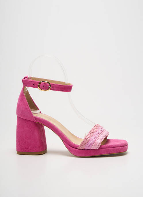 Sandale/pantofi decupați închidere cu bride toc de 7 la 9 cm roz FABIENNE CHAPOT femme