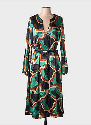 Rochie midi croială fluidă mâneci lungi verde SUMMUM femme