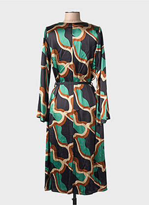 Rochie midi croială fluidă mâneci lungi verde SUMMUM femeie