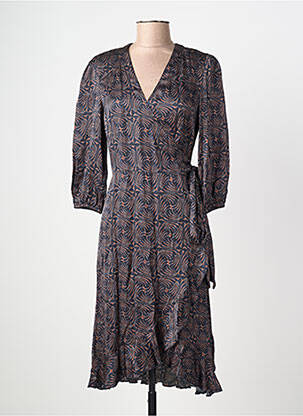 Rochie midi mâneci 3/4 mâneci 3/4 albastru SUMMUM femeie