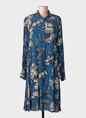 Rochie midi imprimeu floral mâneci lungi albastru HARTFORD femeie