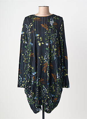 Rochie midi imprimeu floral mâneci lungi negru HIGH femeie