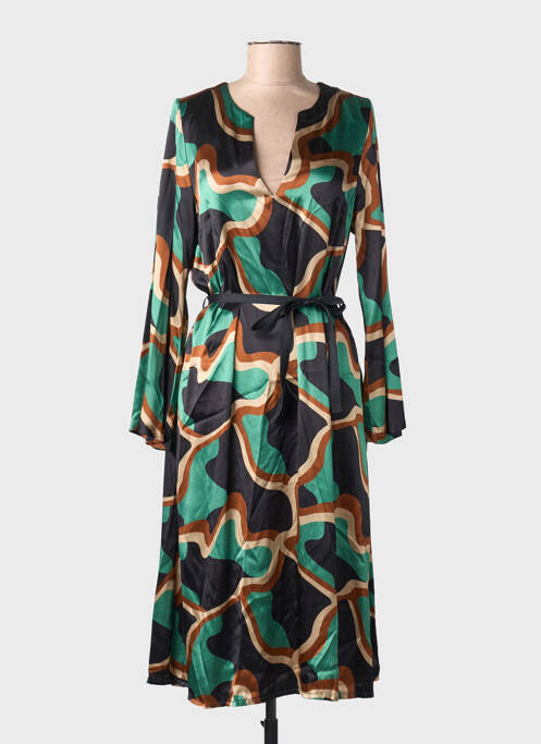 Rochie midi croială fluidă mâneci lungi verde SUMMUM femme