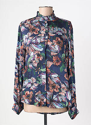 Cămașă imprimeu floral mâneci lungi albastru HIGH femeie