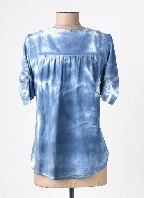 Tricou elasticitate mâneci scurte albastru HIGH femme