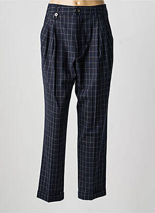 Pantalon drept talie cu cleme talie înaltă albastru HIGH femeie
