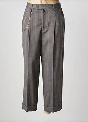 Pantalon drept talie cu cleme talie înaltă gri HIGH femeie