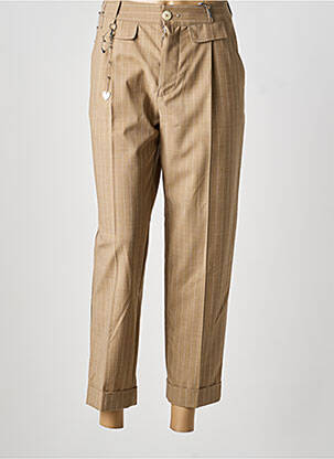 Pantalon 7/8 talie cu cleme mărime normală maro HIGH femeie