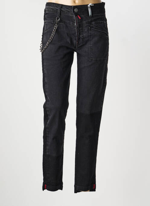 Blugi cu croială slim elasticitate talie înaltă negru HIGH femme