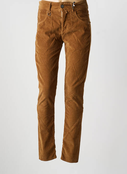 Pantalon slim elasticitate talie înaltă maro HIGH femme