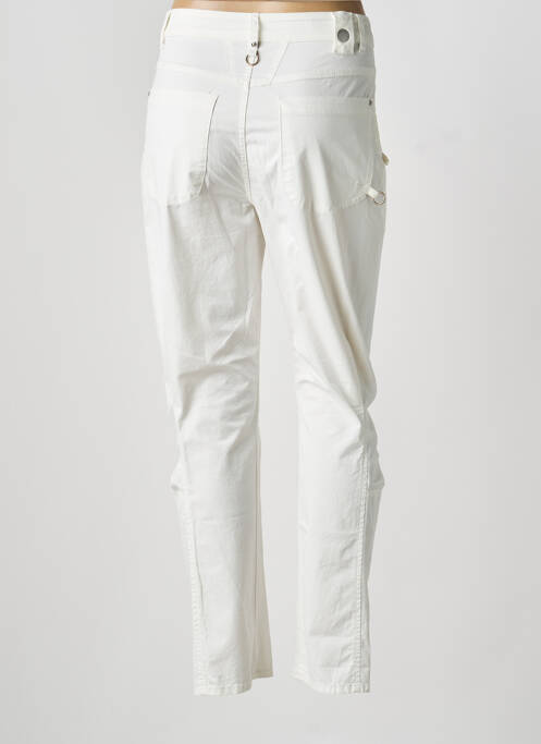 Pantalon slim țesătură poplin talie înaltă bej HIGH femme