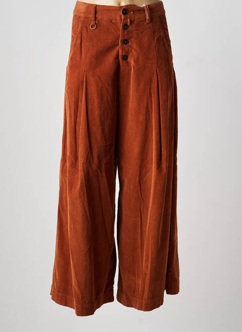 Pantalon larg buzunare talie înaltă portocaliu HIGH femme