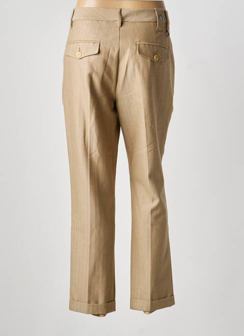 Pantalon drept țesătură crep talie înaltă bej HIGH femme