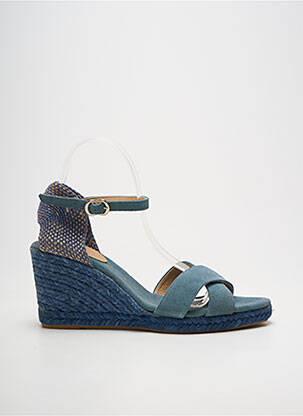 Espadrile închidere cu bride toc de 7 la 9 cm albastru MAYPOL femeie