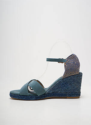 Espadrile închidere cu bride toc de 7 la 9 cm albastru MAYPOL femeie