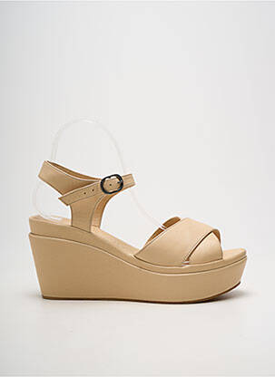 Sandale/pantofi decupați toc platformă toc de 7 la 9 cm bej CAFE NOIR femeie