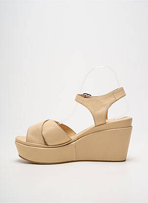 Sandale/pantofi decupați toc platformă toc de 7 la 9 cm bej CAFE NOIR femeie