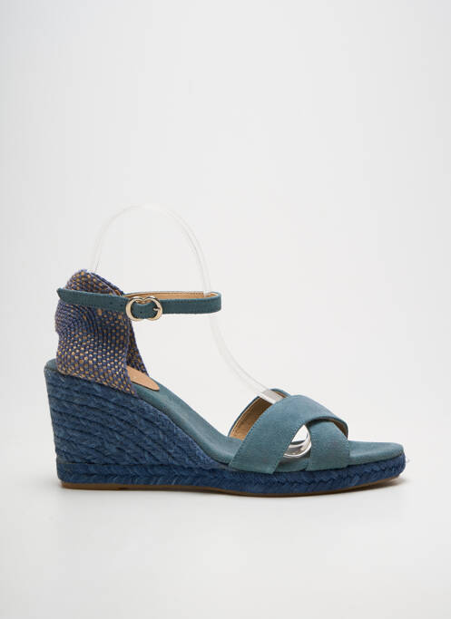 Espadrile închidere cu bride toc de 7 la 9 cm albastru MAYPOL femme