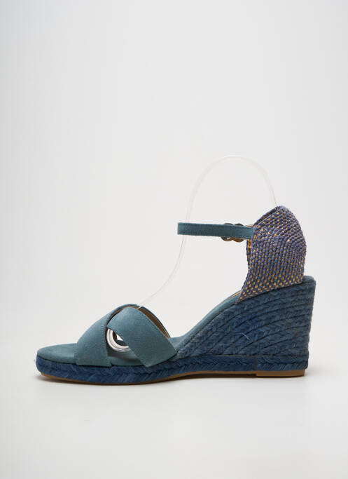 Espadrile închidere cu bride toc de 7 la 9 cm albastru MAYPOL femme
