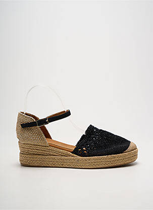 Espadrile vârf rotund toc de 4 la 6 cm negru UNISA femeie