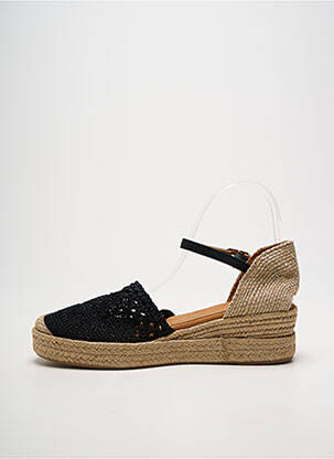 Espadrile vârf rotund toc de 4 la 6 cm negru UNISA femeie