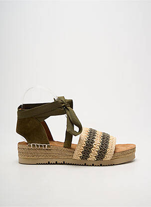 Espadrile închidere cu șireturi toc de 4 la 6 cm verde UNISA femeie