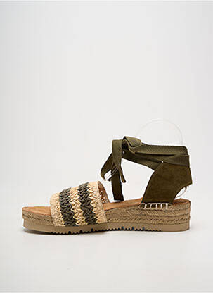 Espadrile închidere cu șireturi toc de 4 la 6 cm verde UNISA femeie
