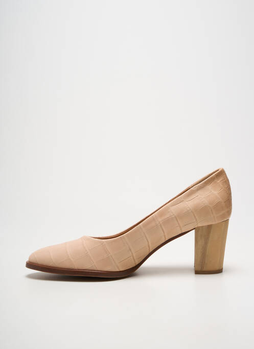 Pantofi cu toc toc pătrat toc de 7 la 9 cm bej JHAY femme